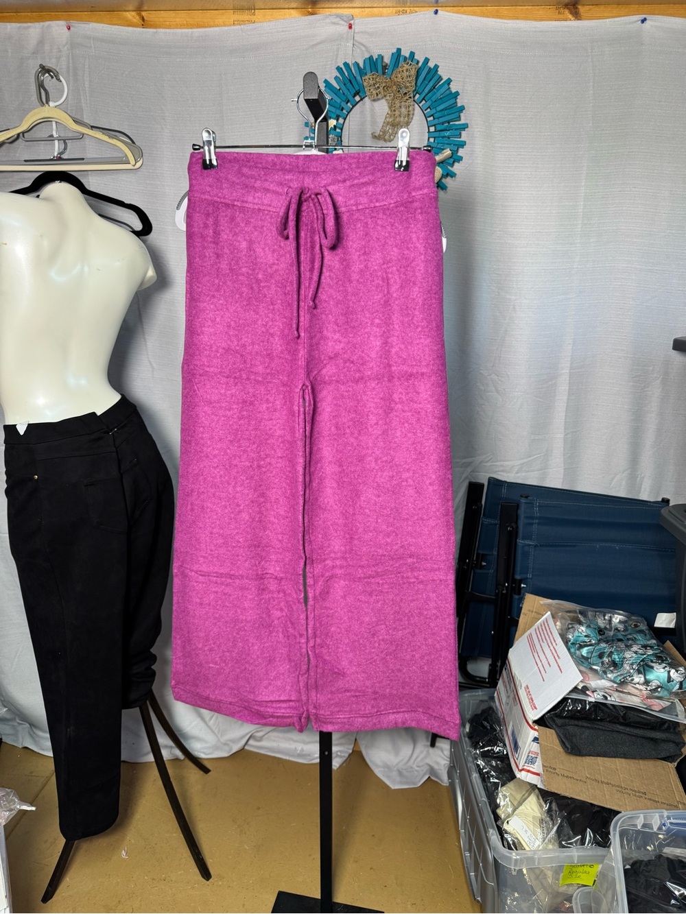 NWOT Zenana Brushed Hacci Women's Lt Plum Drawstring Knit pants